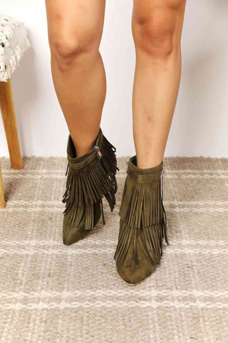 HGA Legend Women's Tassel Wedge Heel Ankle Booties - Hot Girl Apparel