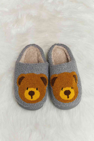 Hot Girl Teddy Bear Print Plush Slide Slippers - Hot Girl Apparel