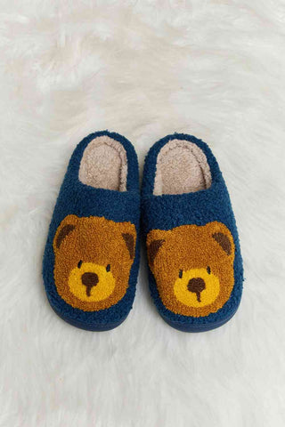 Hot Girl Teddy Bear Print Plush Slide Slippers - Hot Girl Apparel