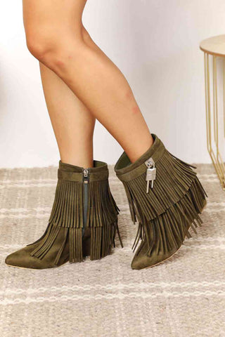 HGA Legend Women's Tassel Wedge Heel Ankle Booties - Hot Girl Apparel