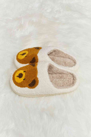 Hot Girl Teddy Bear Print Plush Slide Slippers - Hot Girl Apparel