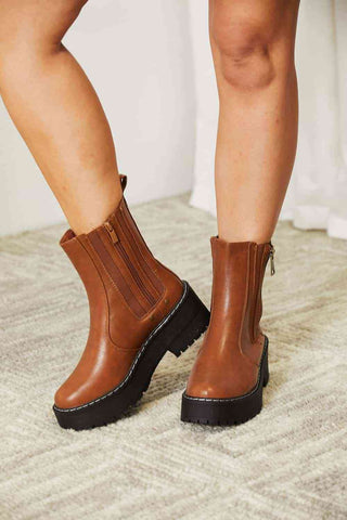 HGA Side Zip Platform Boots - Hot Girl Apparel