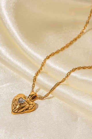 Gold Heart Pendant Necklace - Hot Girl Apparel