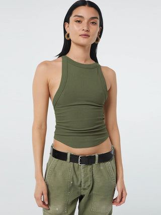 Hot Girl Basic Bae Halter Neck Ribbed Cropped Top - Hot Girl Apparel