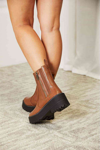 HGA Side Zip Platform Boots - Hot Girl Apparel