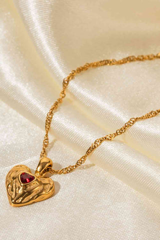 Gold Heart Pendant Necklace - Hot Girl Apparel