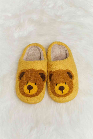 Hot Girl Teddy Bear Print Plush Slide Slippers - Hot Girl Apparel