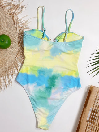 Hot Girl Cutout Tie-Dye One-Piece Swimsuit - Hot Girl Apparel