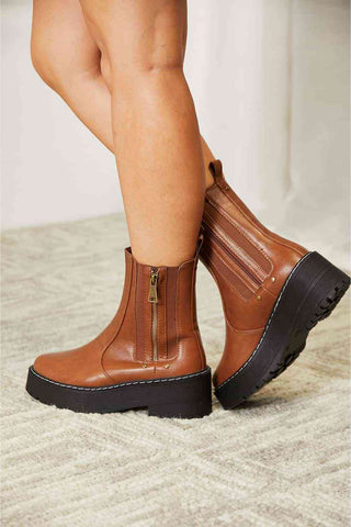 HGA Side Zip Platform Boots - Hot Girl Apparel