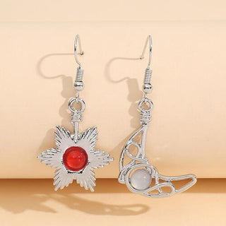 HGA Beaded Alloy Moon and Star Earrings - Hot Girl Apparel