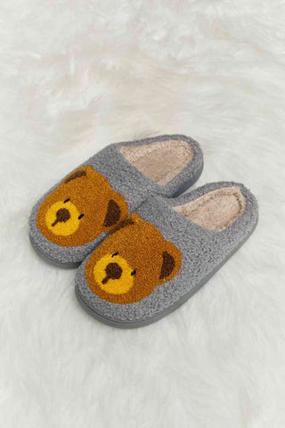 Hot Girl Teddy Bear Print Plush Slide Slippers - Hot Girl Apparel