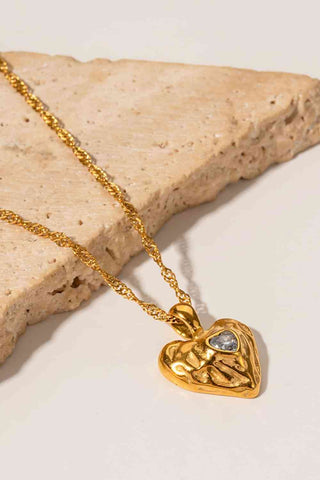 Gold Heart Pendant Necklace - Hot Girl Apparel