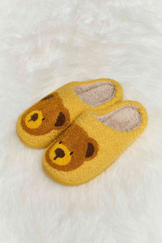 Hot Girl Teddy Bear Print Plush Slide Slippers - Hot Girl Apparel