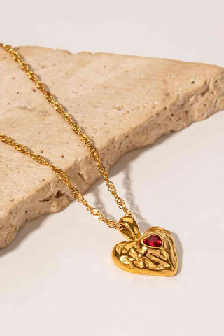 Gold Heart Pendant Necklace - Hot Girl Apparel