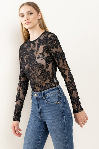 Hot Girl Ces Femme Floral Lace Mesh Bodysuit - Hot Girl Apparel