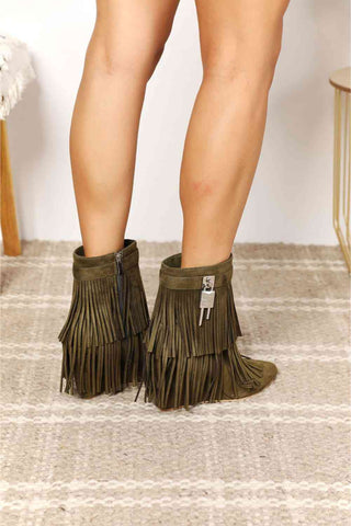 HGA Legend Women's Tassel Wedge Heel Ankle Booties - Hot Girl Apparel