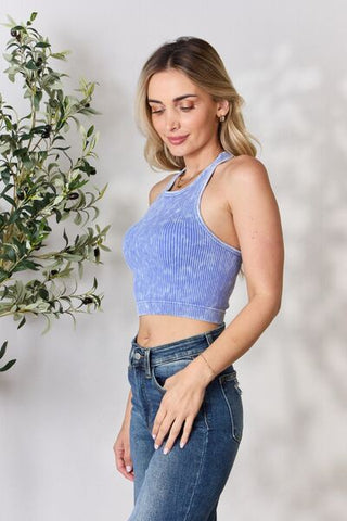 Hot Girl  Ribbed Round Neck Cropped Tank - Hot Girl Apparel
