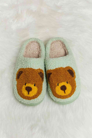 Hot Girl Teddy Bear Print Plush Slide Slippers - Hot Girl Apparel