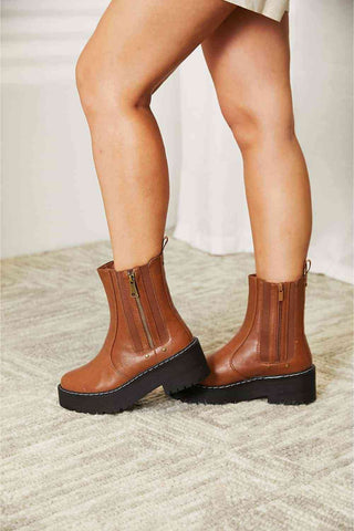 HGA Side Zip Platform Boots - Hot Girl Apparel