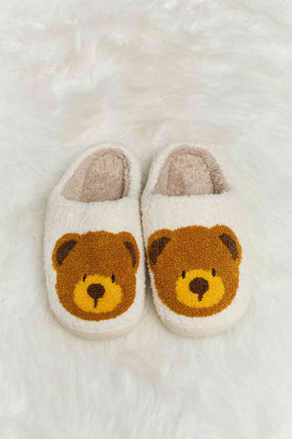 Hot Girl Teddy Bear Print Plush Slide Slippers - Hot Girl Apparel