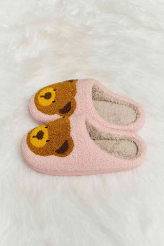 Hot Girl Teddy Bear Print Plush Slide Slippers - Hot Girl Apparel